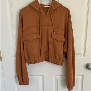 Cropped jacket with hood